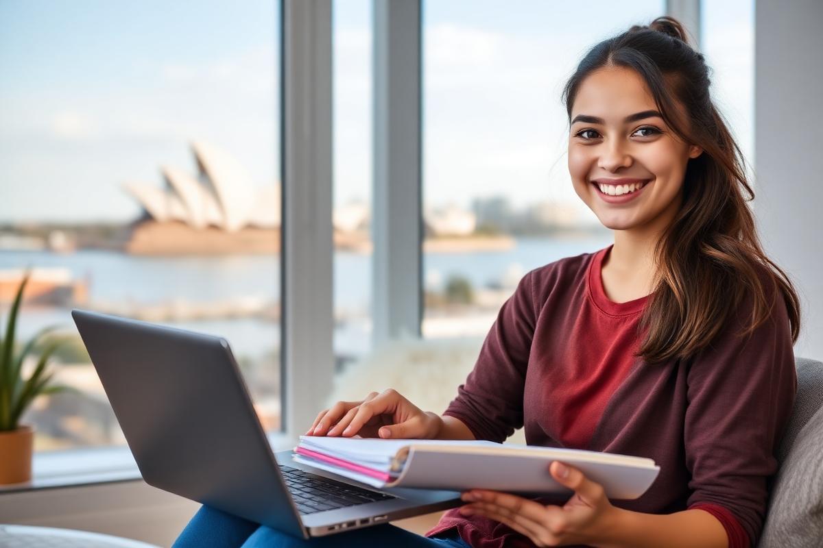 Student in Australia studying online with a Prime Mentor tutor