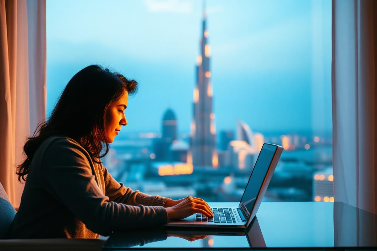 Student in Dubai attending an online tutoring session