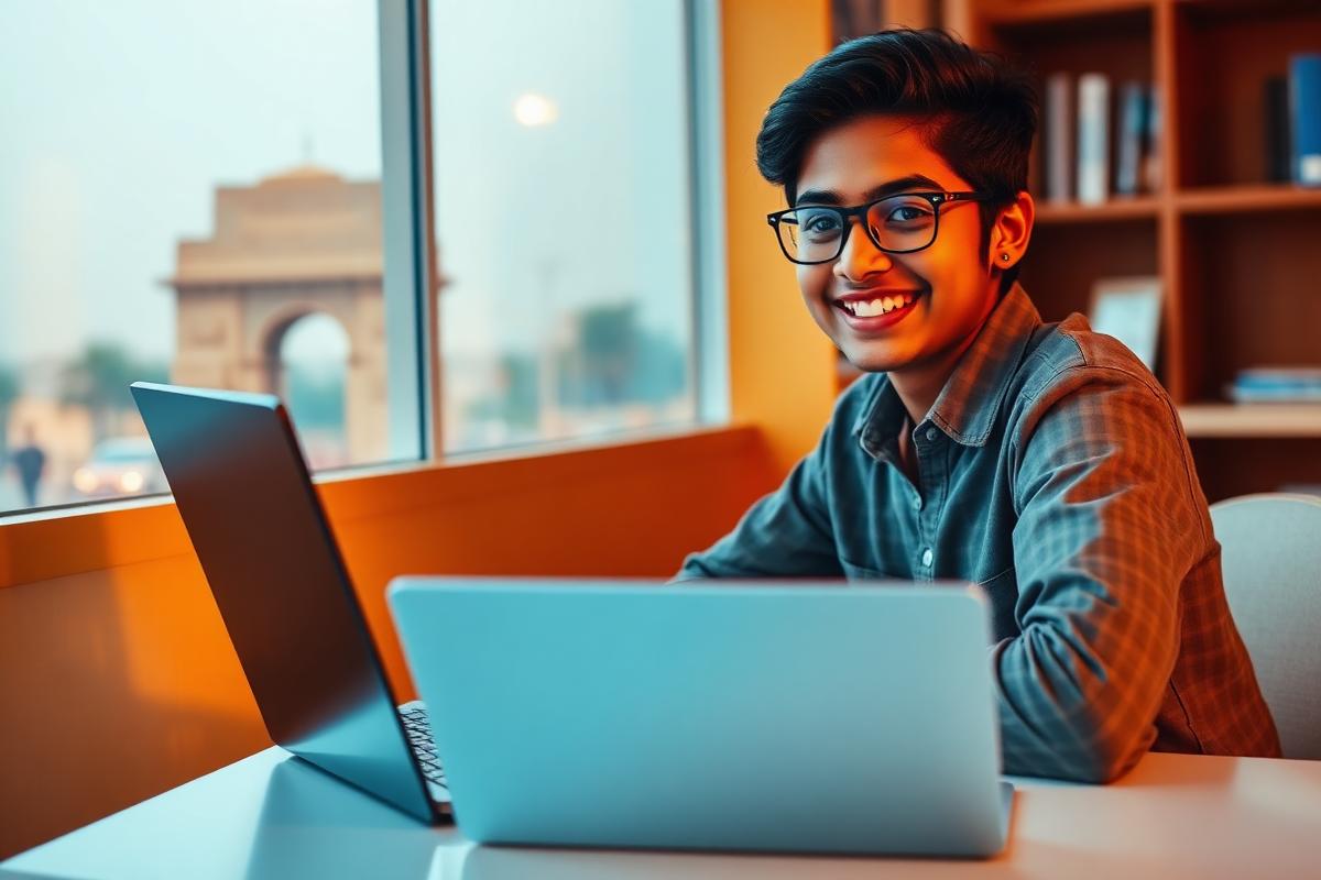Student in India attending an online Prime Mentor class