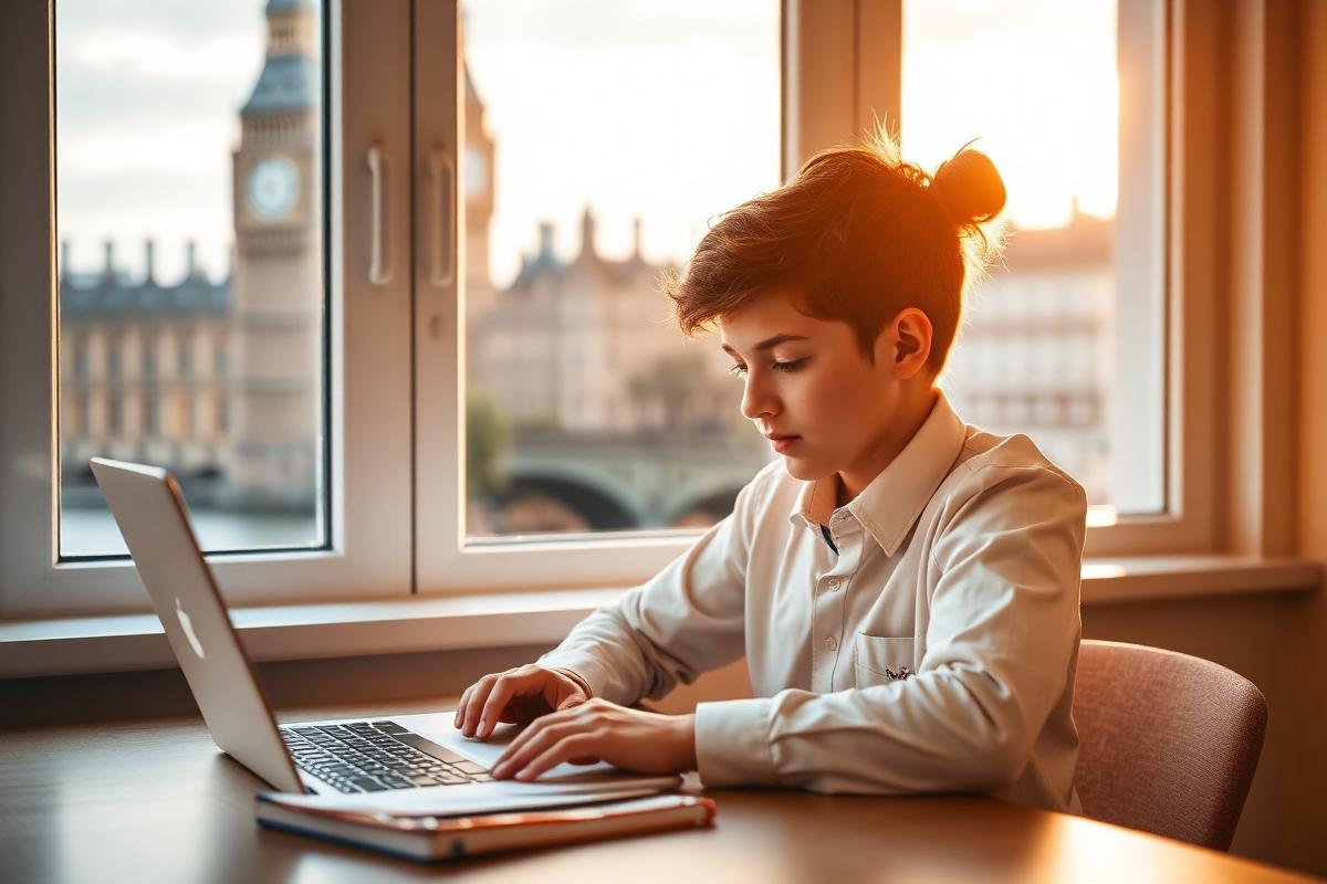 Student in the UK studying with an online mentor